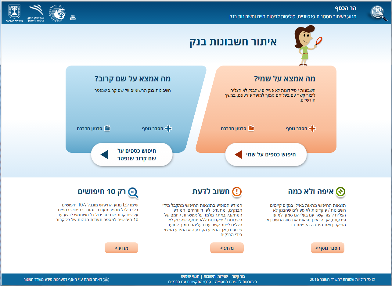 הר הכסף2- איתור חשבונות בנק